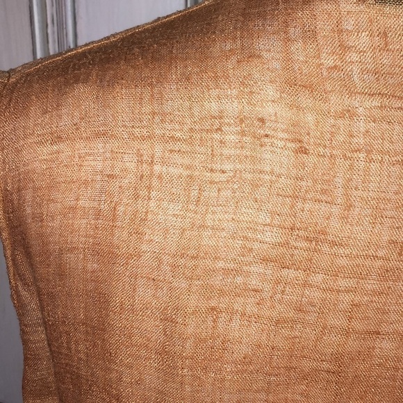 Madre Terra 100% Silk Made in India Burnt Sienna Sleeveless Mandarin Collar Top - Picture 8 of 11